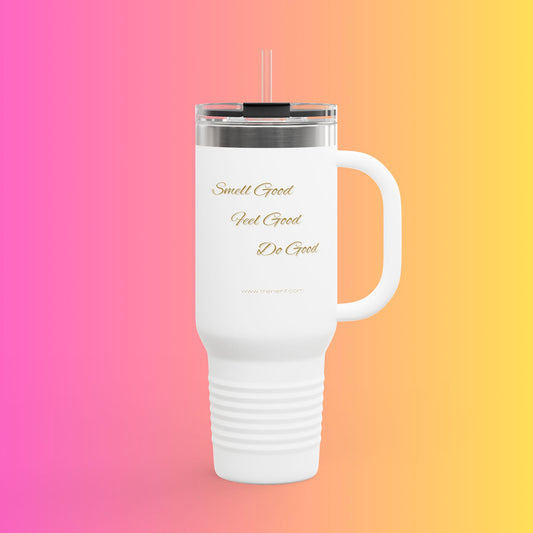 40oz Insulated Travel Mug - "Smell Good, Feel Good"