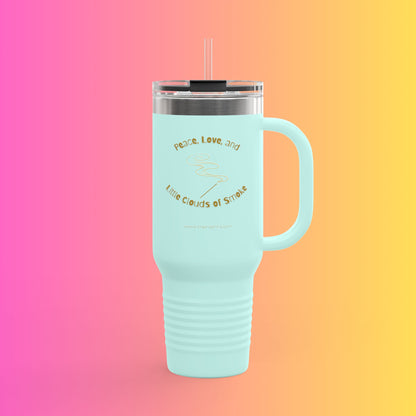 40oz Insulated Travel Mug - "Peace and Love"