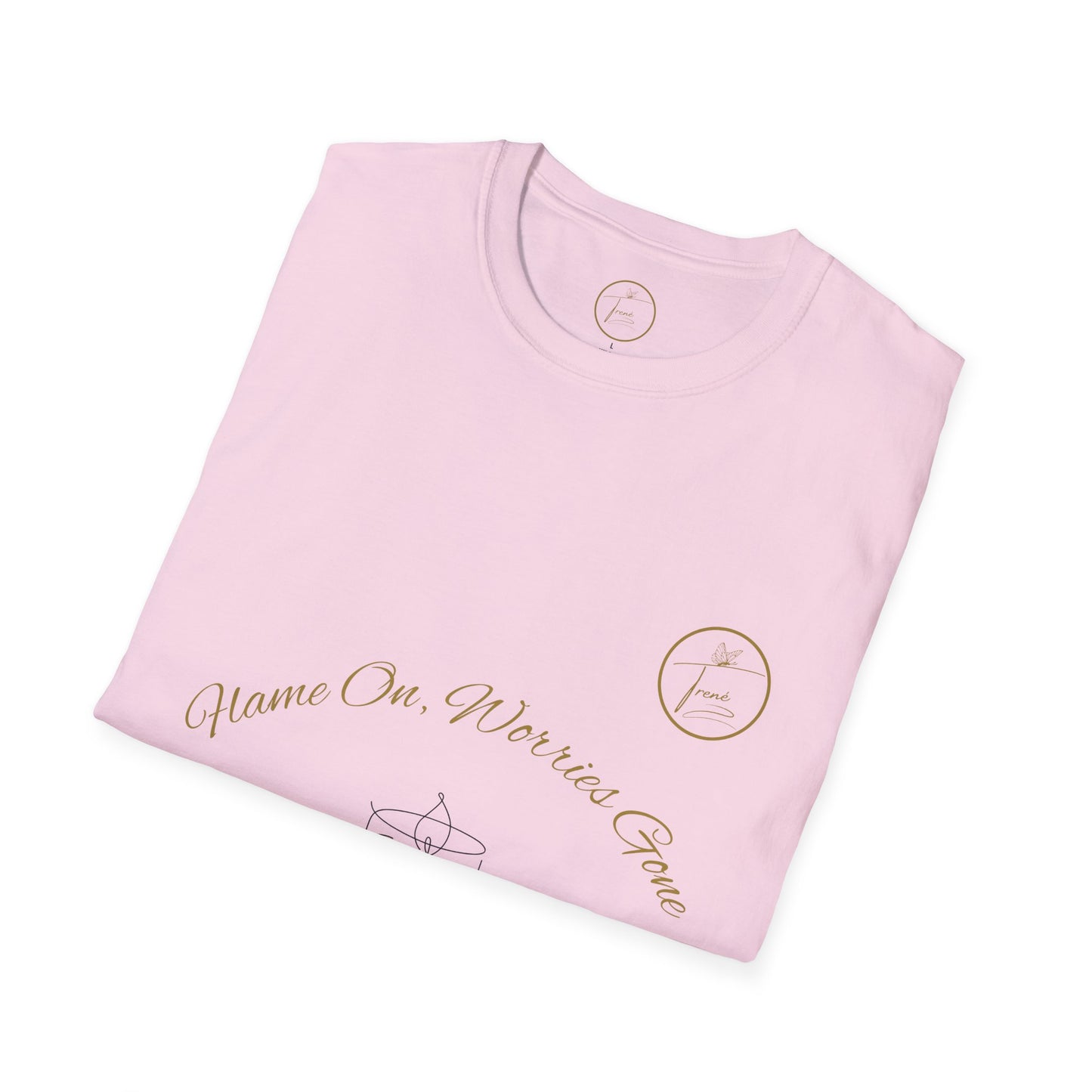 Unisex Softstyle T-Shirt - "Flame On, Worries Gone"