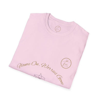 Unisex Softstyle T-Shirt - "Flame On, Worries Gone"