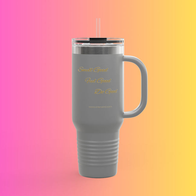 40oz Insulated Travel Mug - "Smell Good, Feel Good"