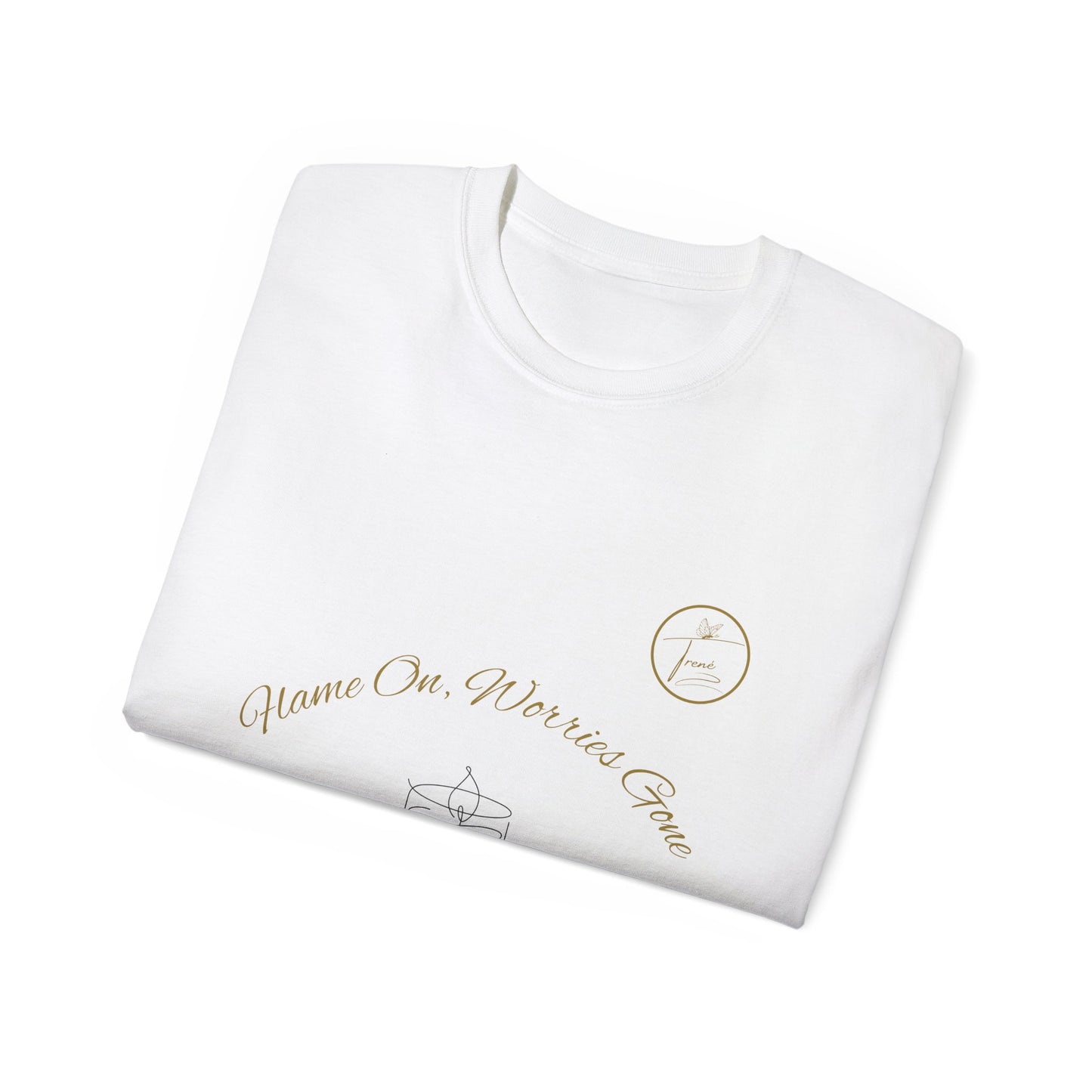 Unisex Ultra Cotton Tee - "Flame On, Worries Gone"