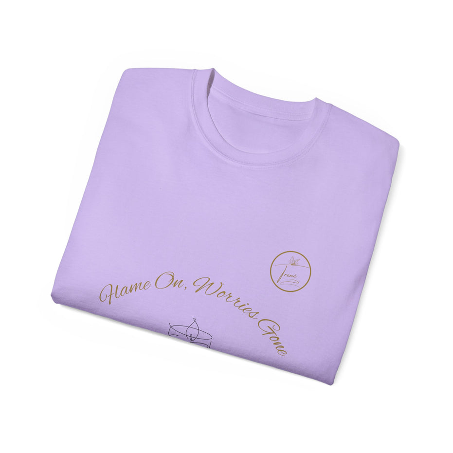 Unisex Ultra Cotton Tee - "Flame On, Worries Gone"