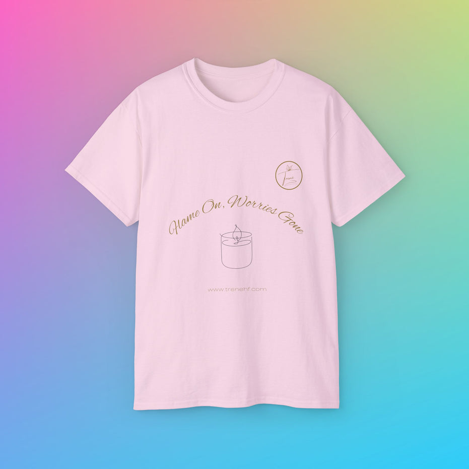 Unisex Ultra Cotton Tee - "Flame On, Worries Gone"