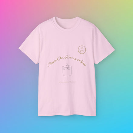 Unisex Ultra Cotton Tee - "Flame On, Worries Gone"