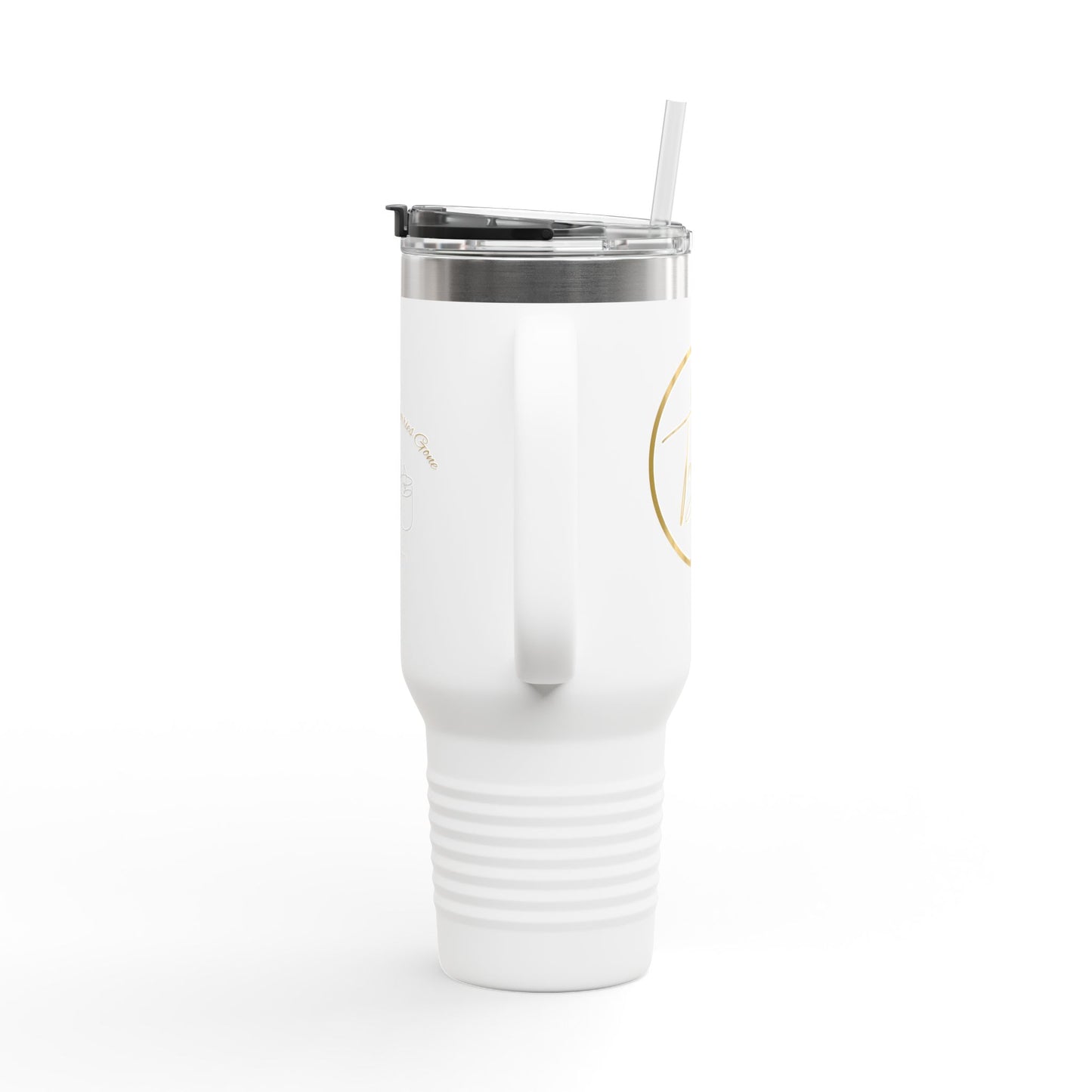 40oz Insulated Travel Mug - "Flame On, Worries Gone"