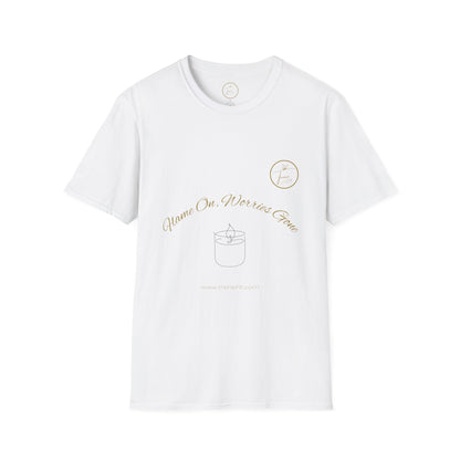 Unisex Softstyle T-Shirt - "Flame On, Worries Gone"