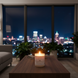 Rogue candle in city apartment